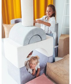 Teren de joacă din spumă verde mentă 3 buc. din catifea reiată înălțime 37 cm 75x49 cm Rainbow Montessori – Wigiwama