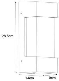 Lampa de perete exterioara moderna gri inchis IP44 - Tide
