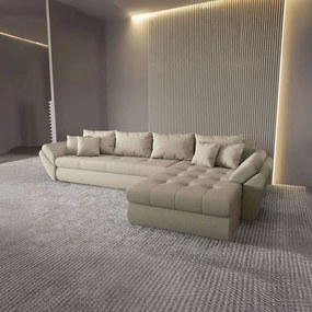 Colțar extensibil dumonde cu ladă de depozitare si sezut confortabil din spuma high-density, Loana XL Enjoy Camel II 335x185 cm