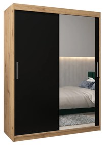 Dulap de haine 150 cm Toki 2 (stejar artisan + negru mat). 1064994