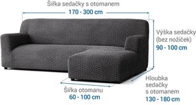 Gaico Huse bielastice MOSAICO gri închis canapea cu otoman dreapta (l. 170 - 300 cm)