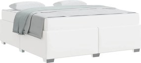 vidaXL Cadru de pat cu saltea Alb 180 x 200 cm țesătură