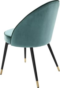 Set de 2 scaune elegante design LUX Cooper, catifea turcoaz 113123 HZ