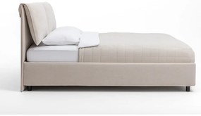 Pat dublu tapițat bej cu spațiu de depozitare cu saltea/ grătar 180x200 cm Myra Pillow - Bonami Selection