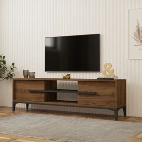 Comoda TV Eslora, culoare nuc-antracit, 160 x 34.6 x 45 cm