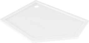 Mexen Flow cadă de duș pentagonală slim stânga 100 x 80 cm, alb lucios - 46P108010L