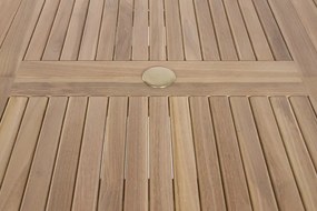 Masă dining pentru exterior extensibilă din lemn de tec 180–240 cm finisaj natural, „Malindi”