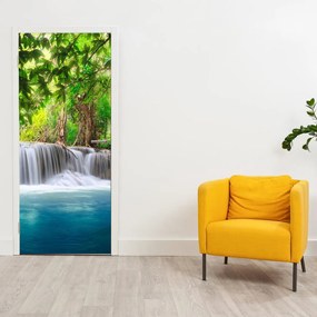 Fototapeta pentru ușă - cascada cu nivelul albastru (95x205cm)