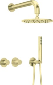 🚿 Set de duș SILIA HEXA, montare încastrată, baterie orizontala, finisaj aur periat – Cod NHS_R0YK