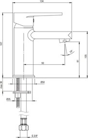 TUBO Baterie pentru chiuvetă BUT_020M