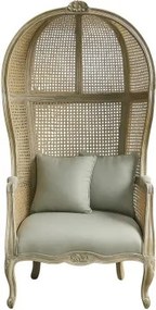 Fotoliu clasic francez, stil Louis XV–XVI, din lemn masiv și trestie naturală, 87x73x163 cm, Aveline