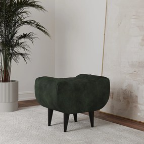 Taburet Tapitat Atlas, Verde Inchis, 60 x 40 x 47 cm