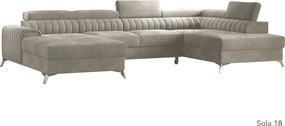 Colțar lemn masiv Formă U Extensibil Levi 347x202cm