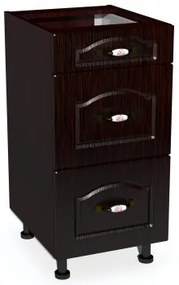 Corp inferior 40 cu 3 sertare metalice pentru greutate Zebra mustata wenge