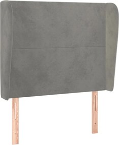 vidaXL Tăblie de pat cu aripioare gri deschis 83x23x118/128 cm catifea