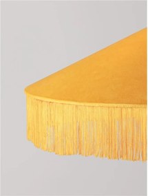 Lustra cu abajur din catifea si franjuri galben mustar VELVY