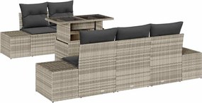 vidaXL Set de canapele pentru grădină 6 pcs Gri deschis și gri închis