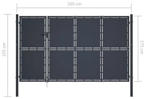 Poarta de gradina, antracit, 350 x 175 cm, otel 350 x 175 cm