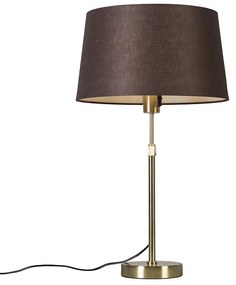 Lampă de masă aurie/alamă cu abajur maro 35 cm reglabilă - Parte
