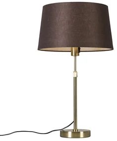 Lampă de masă aurie/alamă cu abajur maro 35 cm reglabilă - Parte