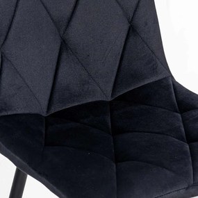 Scaun living din catifea cu structura metalica BUC 210 negru