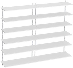 Raft perete 12P, reglabil, 160x25x200 cm, PAL Alb