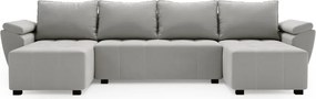 Coltar extensibil in forma de U LIVARO, gri deschis, 305x140 cm