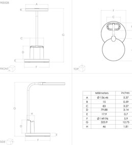Lampă LED dimabilă de masă BROLINI LED/2,1W/5V 1500 mAh negru Eglo 900528