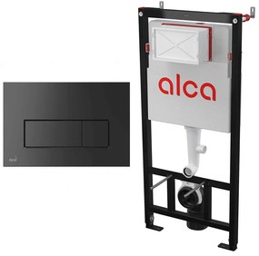 Set rezervor WC cu cadru incastrat Alca AM101/1120 si clapeta de actionare M578 negru mat