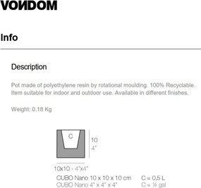 Ghiveci plante design decorativ modern interior / exterior CUBE mini 10x10x10cm