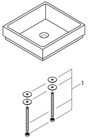 GROHE 3948100H - Lavoar CUBE 500 × 470 mm, din ceramică, alb
