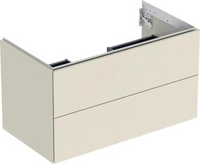 Dulap baza suspendat Geberit One gri nisip lucios 90 cm cu 2 sertare