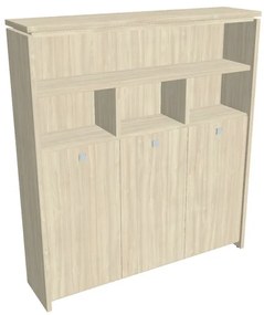 Dulap înalt pentru haine Verno 188 x 46 x 210 cm, cu rafturi, salcâm