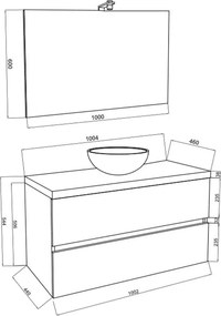 Set lemn masiv Mobilier Baie Carter Configurabil 80/100cm - L 100 cm, #20 Rectangular, Nu