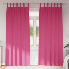 vidaXL Perdele opace cu perdele 2 pcs Roz 225 x 140 cm Poliester