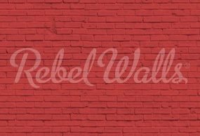 Fototapet, Wall of Bricks, Red, Rebel Walls
