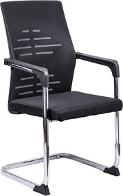 Scaun vizitator din mesh cu cadru cromat OFF 807 negru