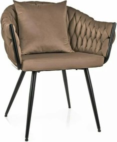 Scaun NUVO, bej inchis - Bluvel 40, stofa catifelata/metal, 62x47x86 c