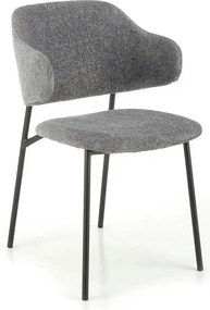 Scaun K497, gri deschis, stofa clasica/metal, 52x62x82 cm
