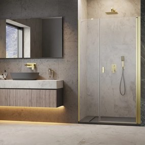 Usa de nisa pivotanta Radaway Nes DWS 90 cm sticla 6 mm finisaj auriu periat-transparent deschidere dreapta
