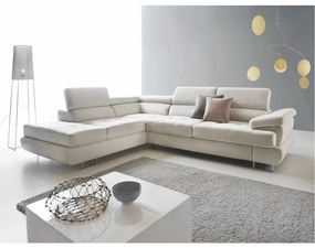Colţar, material textil gri deschis, model stânga, BUTON P