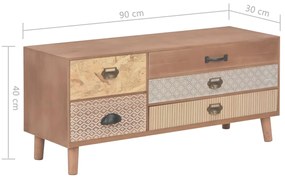 Comoda TV cu 5 sertare, 90x30x40 cm, lemn masiv pin 1, 90 x 30 x 40 cm