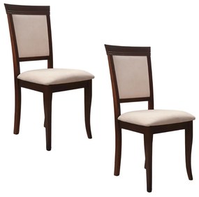 Set 2 scaune dining din lemn de fag Napoli, nuc, textil Solo 22