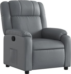 vidaXL Fotoliu rabatabil, gri, piele ecologică