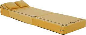 Saltea pliabilă/fotoliu extensibil, 2 in 1, galben, PELOS