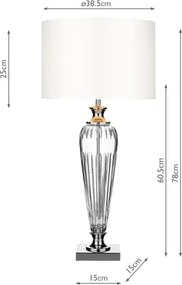 Där Lighting HIN4208 - Lampă de masă HINTON 1xE27/60W/230V alb/crom lucios