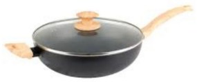 Tigaie wok cu capac 28cm, invelis non-stick, negru, Scandi Smartstone