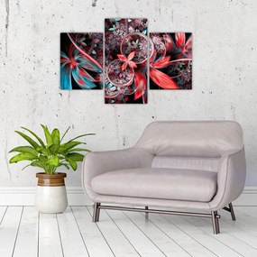 Tablou abstract cu flori exotice (90x60 cm)