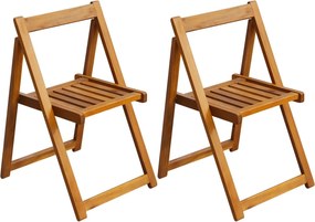 vidaXL Scaune de grădină pliabile, 2 buc., lemn masiv acacia