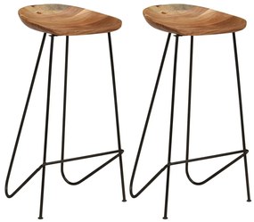 vidaXL Scaune de bar, 2 buc., lemn masiv de acacia